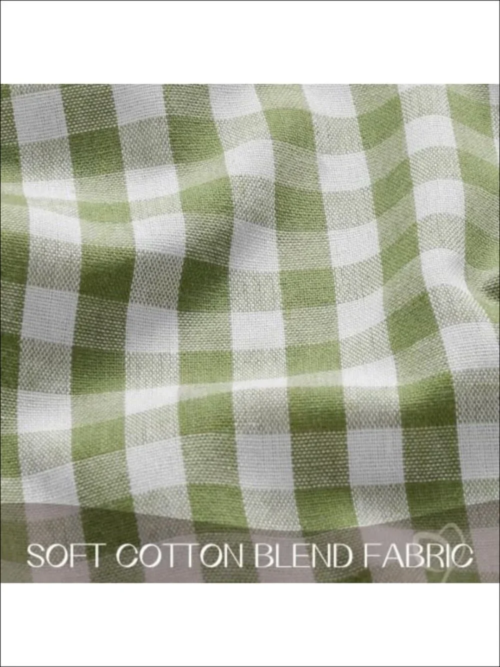 Ruffled Gingham Tablecloth 60x84 Polyester Cotton Linen Look Dining